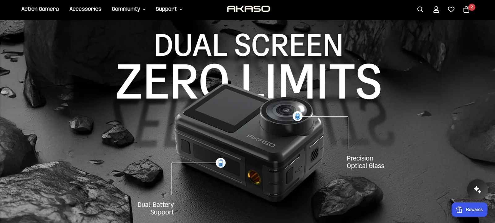 AKASO desktop website by EHUB