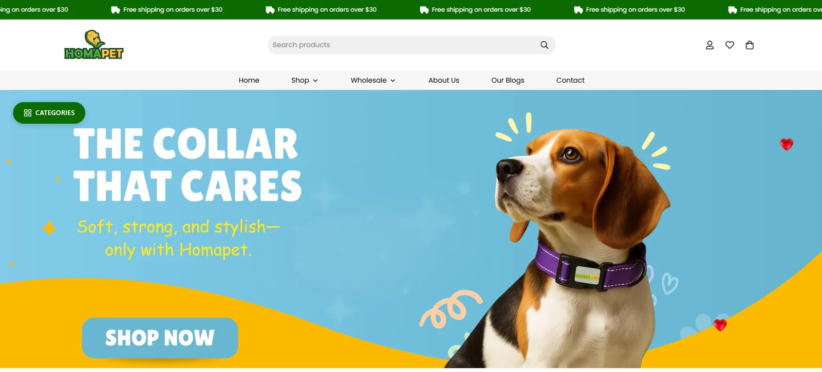 HOMAPET desktop website by EHUB