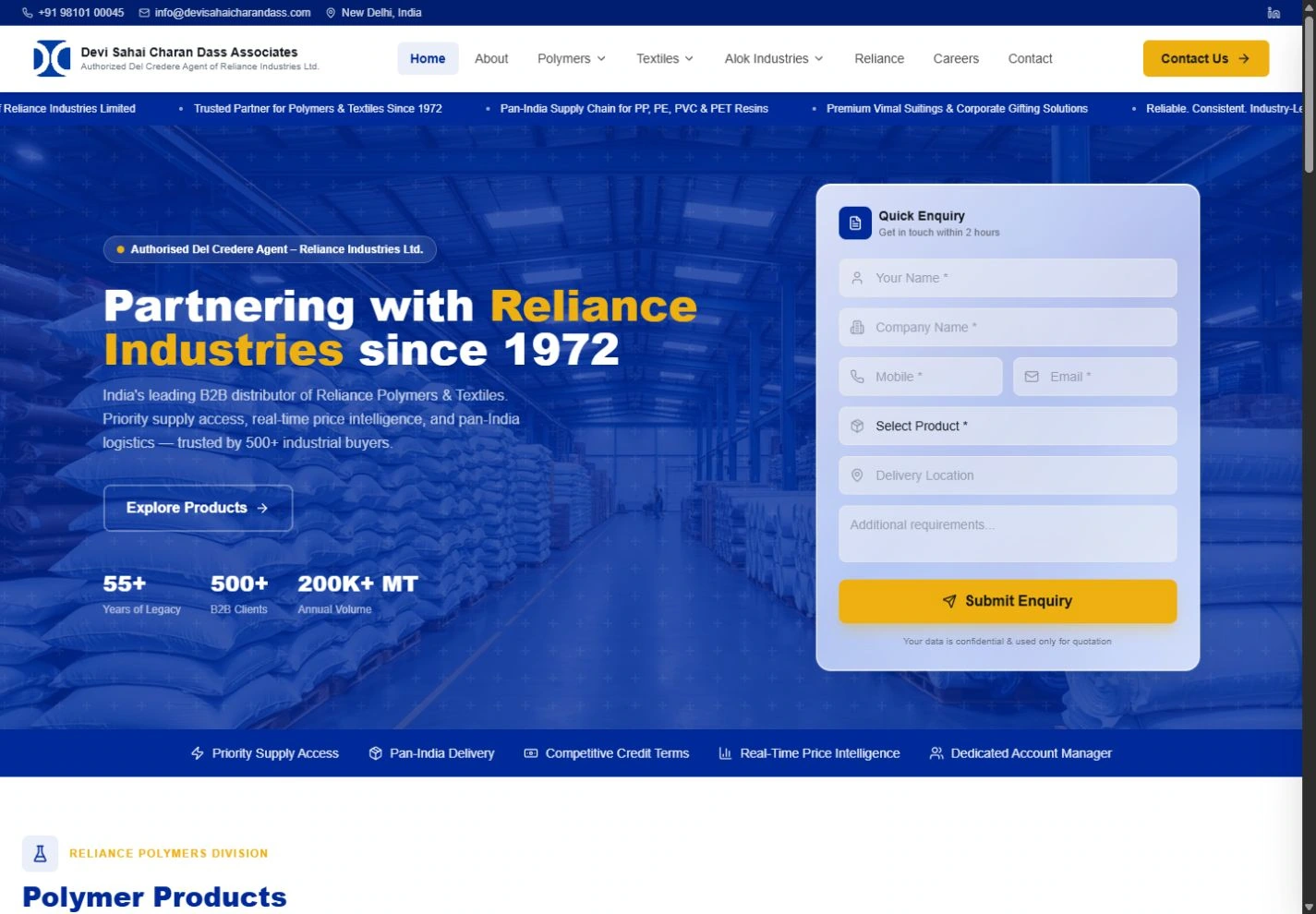 Devi Sahai Charan Dass desktop website preview