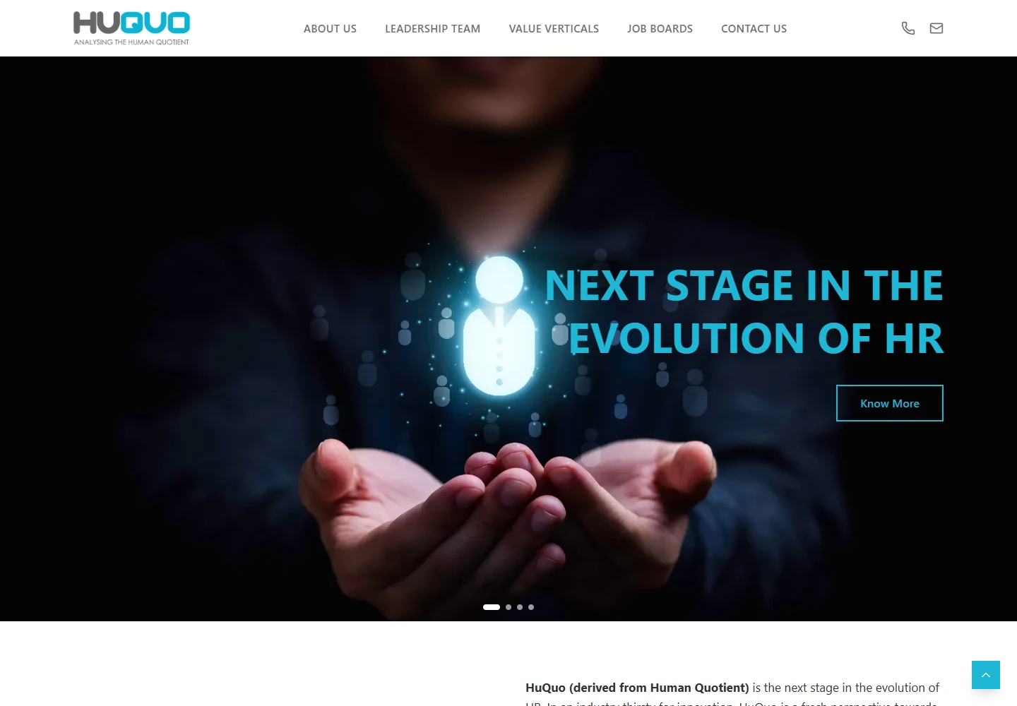 HuQuo desktop website preview