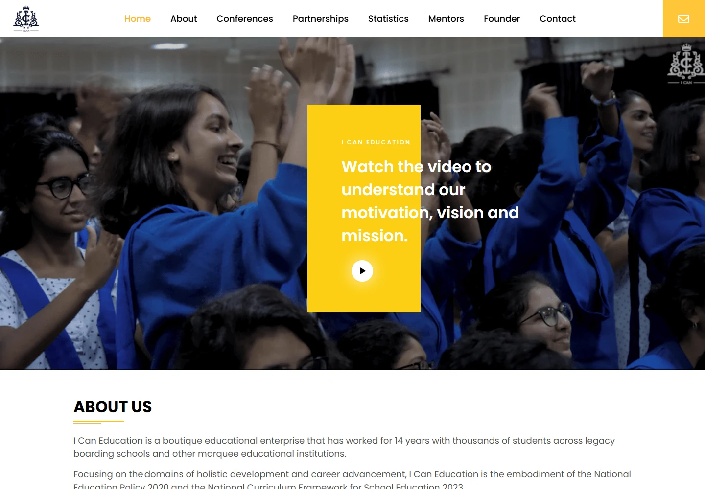 I CAN Education desktop website preview