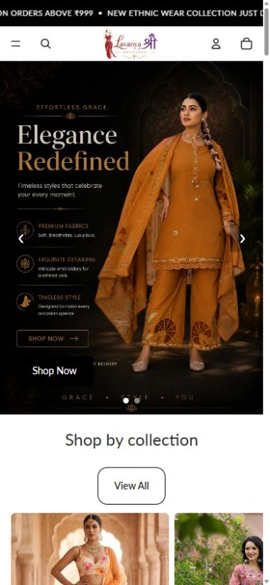 Lavanya Shree Boutique mobile website preview