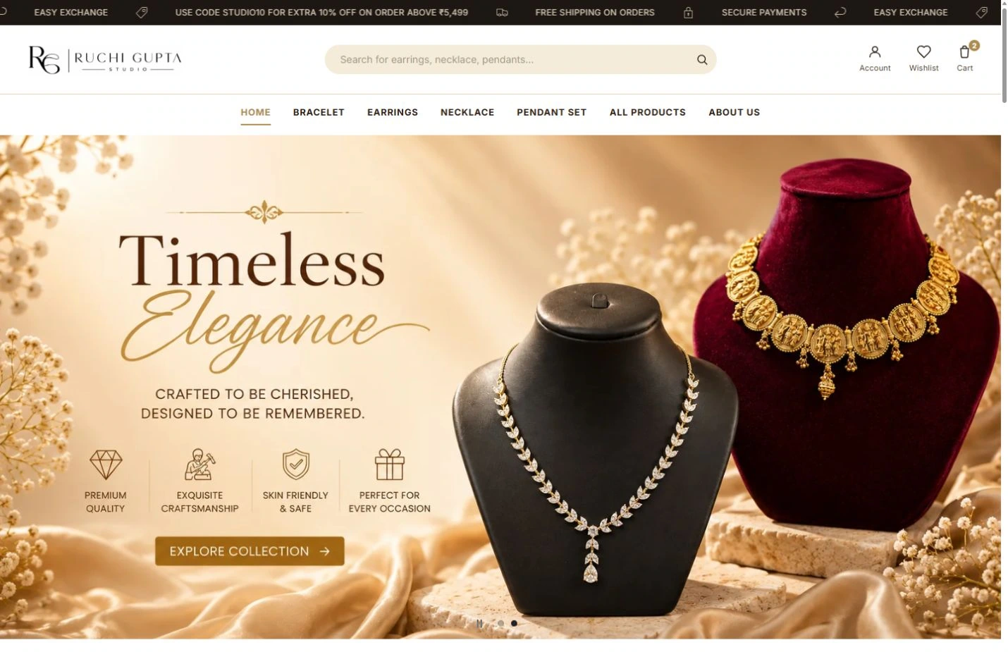 Ruchi Gupta Studio desktop website preview
