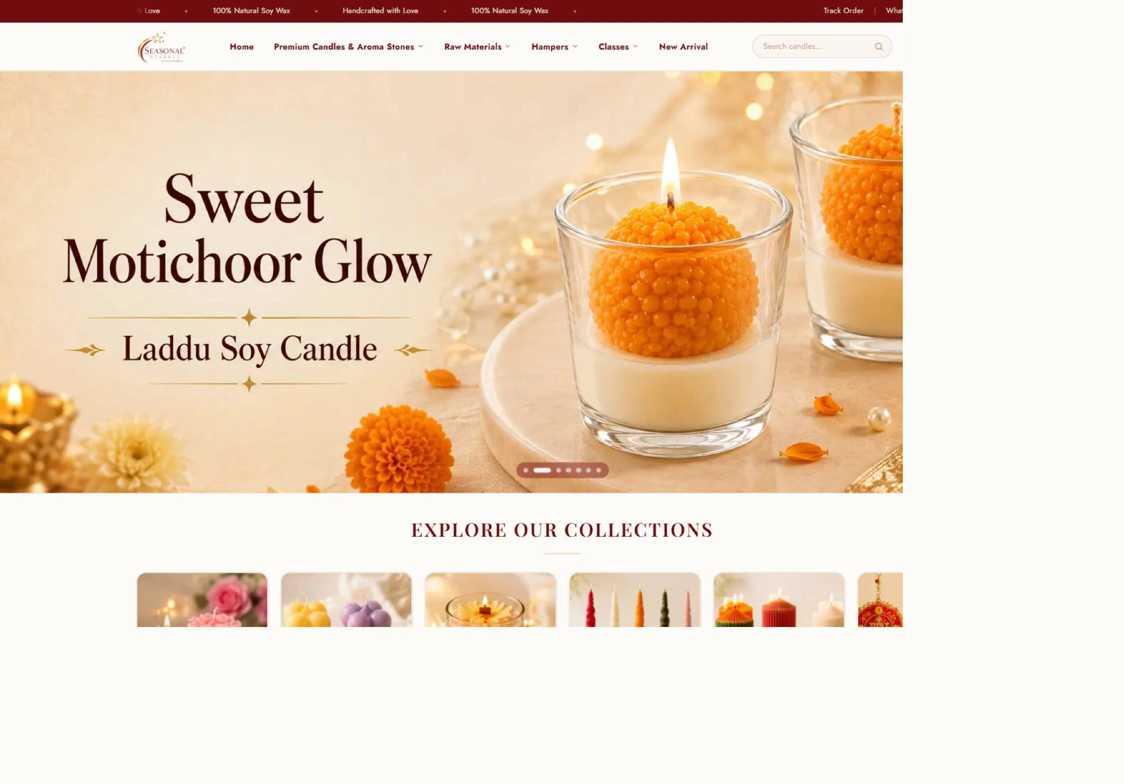Seasonal Sparkle desktop website preview