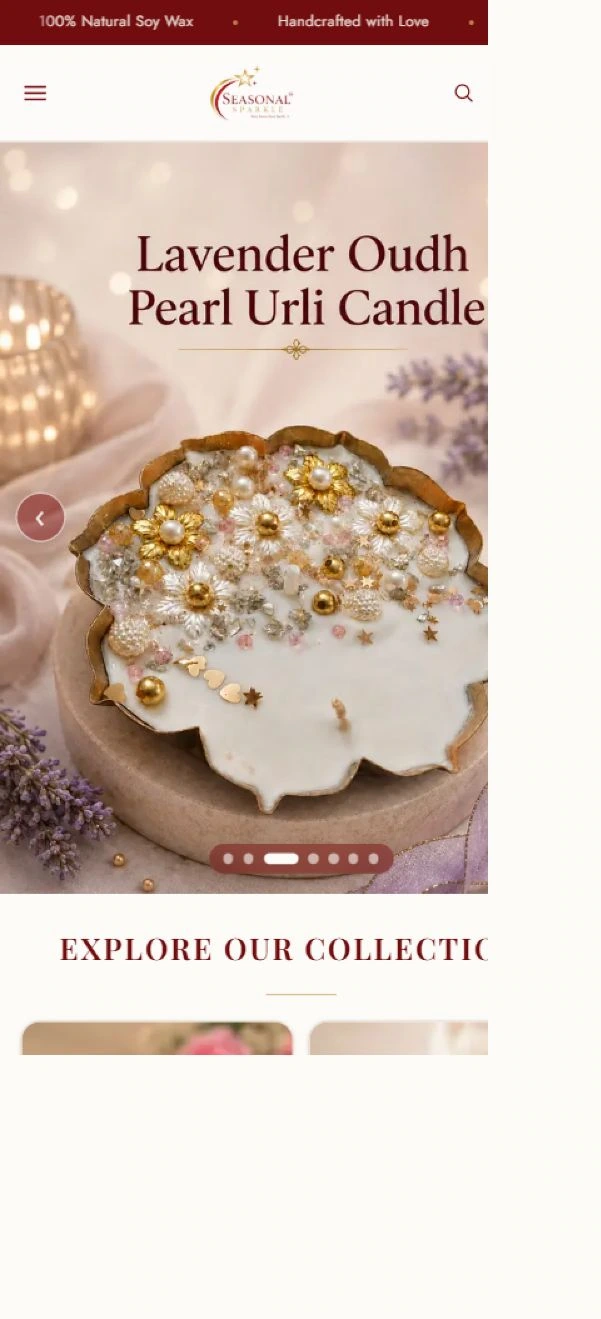 Seasonal Sparkle mobile website preview