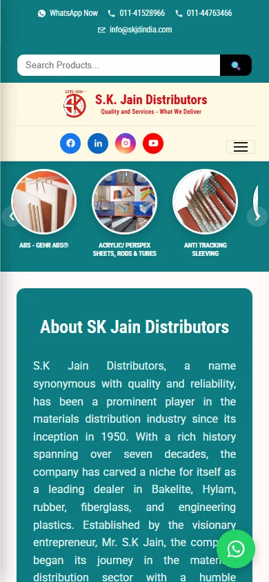 SK Jain Distributors mobile website preview